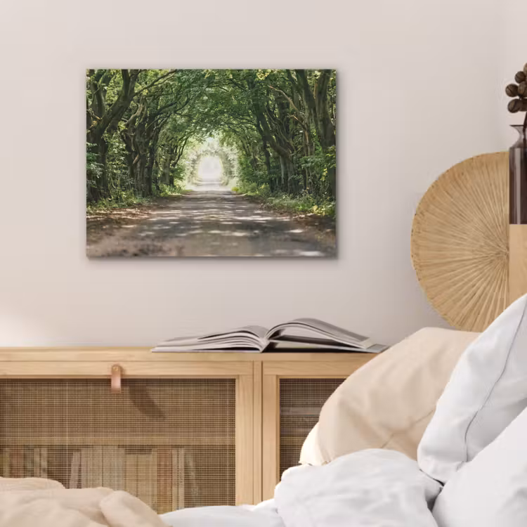 Weg - Bomen - Natuur - Groen PET vilt klein -sfeer3