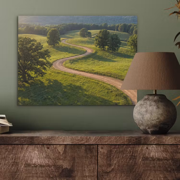 Weg - Weide - Natuur - Groen PET vilt klein -sfeer2