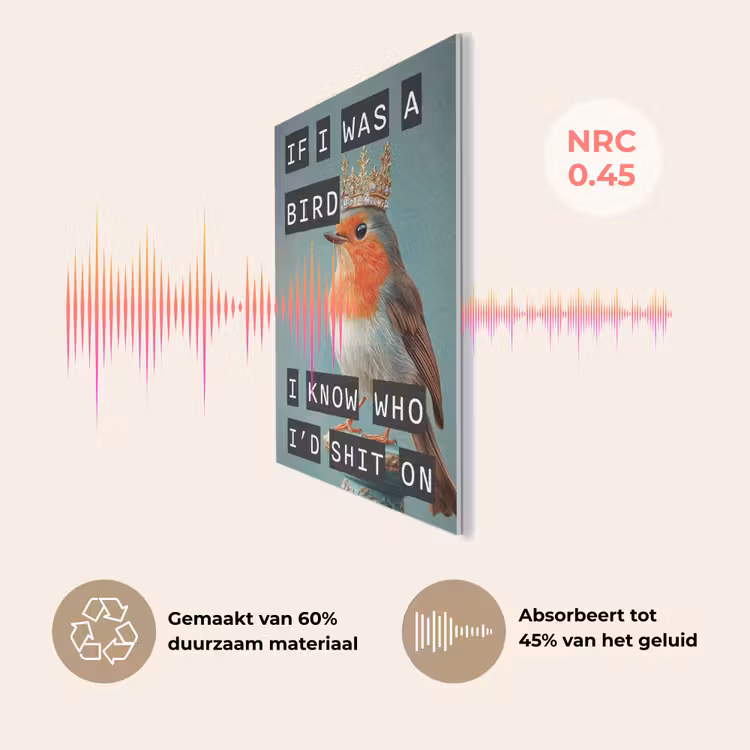 Roodborstje - Vogel - Blauw - Decoratie PET vilt klein -USP_NL