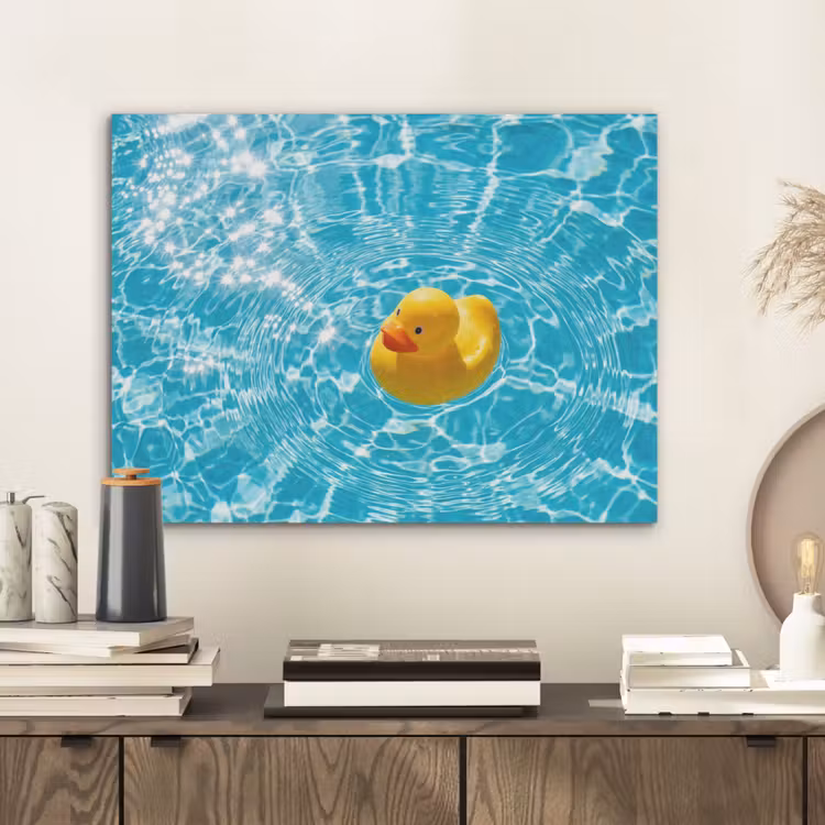 Badeend - Dobberen - Blauw PET vilt klein -sfeer1