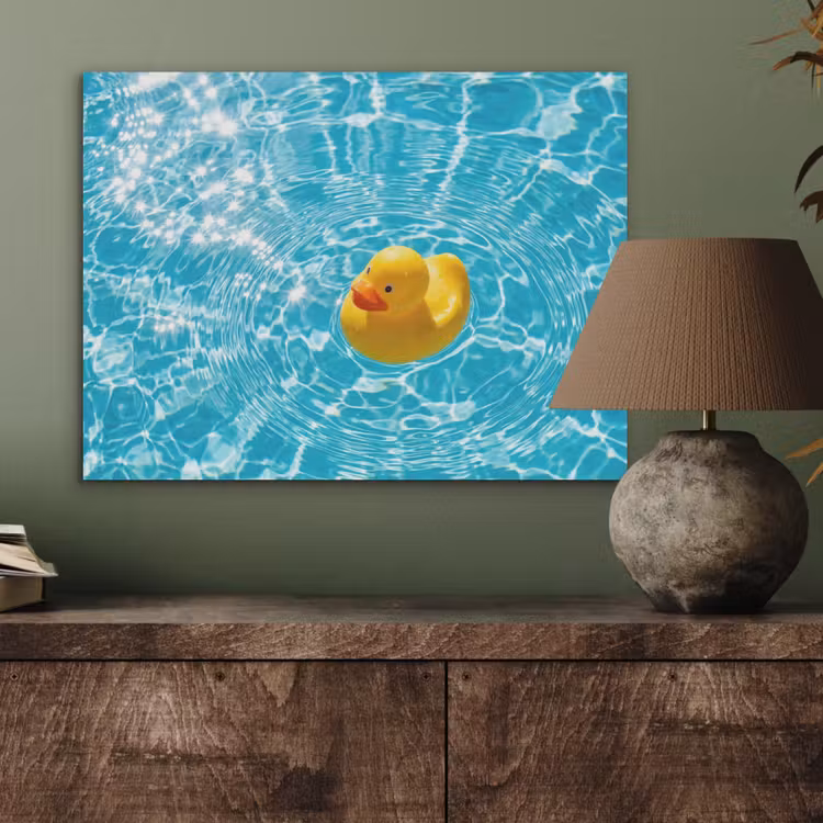 Badeend - Dobberen - Blauw PET vilt klein -sfeer2