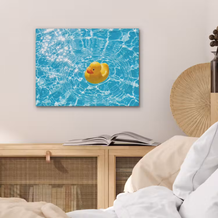 Badeend - Dobberen - Blauw PET vilt klein -sfeer3