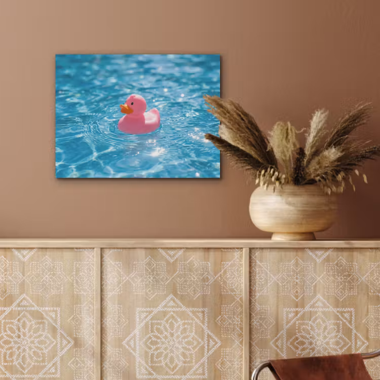 Badeend - Dobberend - Roze PET vilt klein -sfeer4