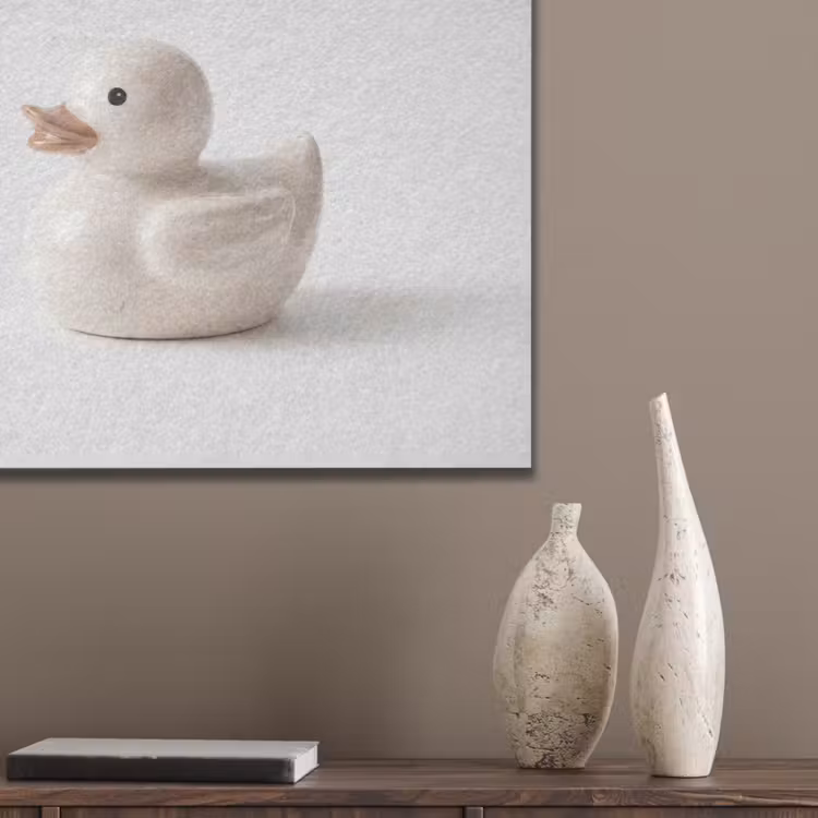 Badeend - Minimalistisch - Wit PET vilt klein -sfeer6_closeup