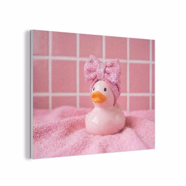 Badeend -Strik - Roze PET vilt klein -3d