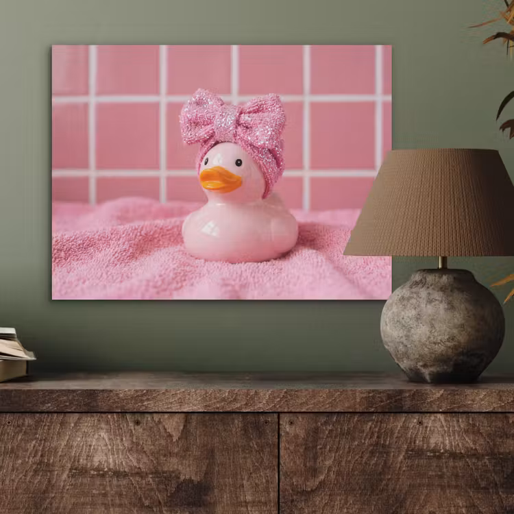 Badeend -Strik - Roze PET vilt klein -sfeer2