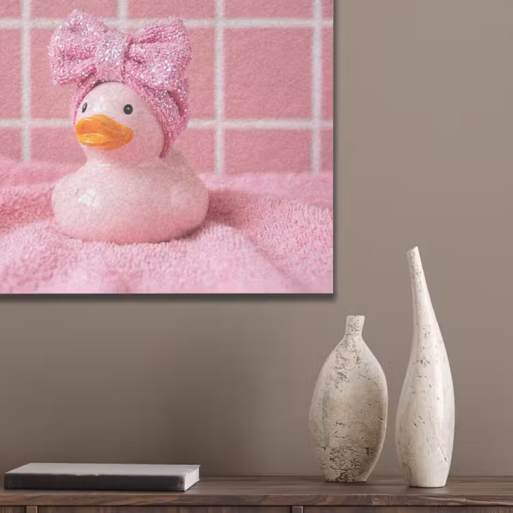 Badeend -Strik - Roze PET vilt klein -sfeer6_closeup