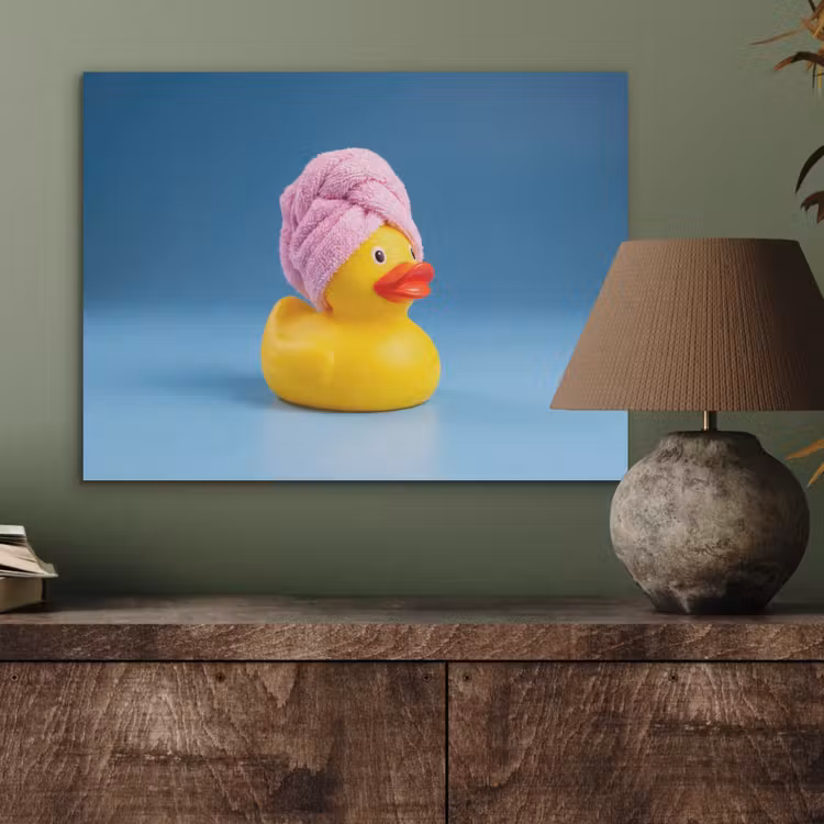 Badeend - Handdoek - Blauw PET vilt klein -sfeer2