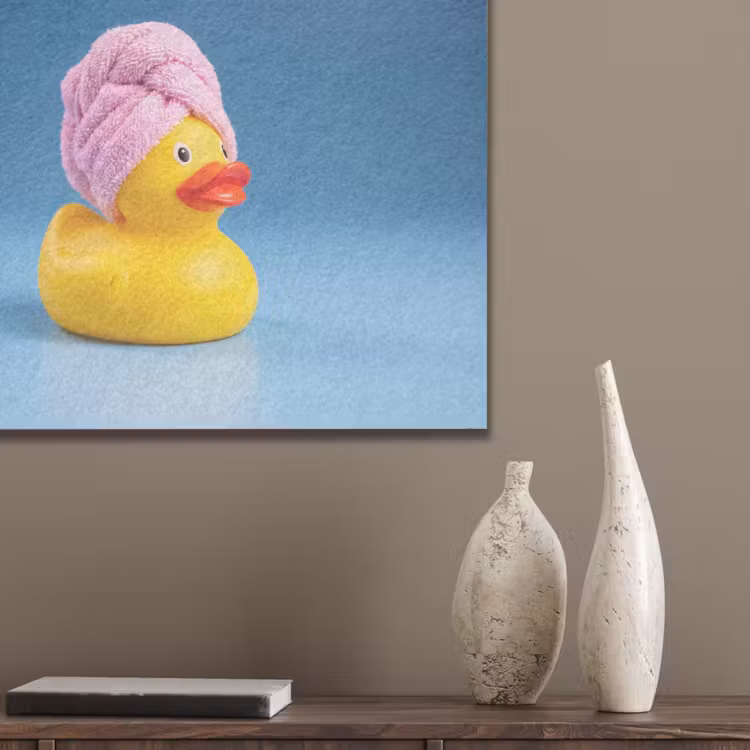 Badeend - Handdoek - Blauw PET vilt klein -sfeer6_closeup