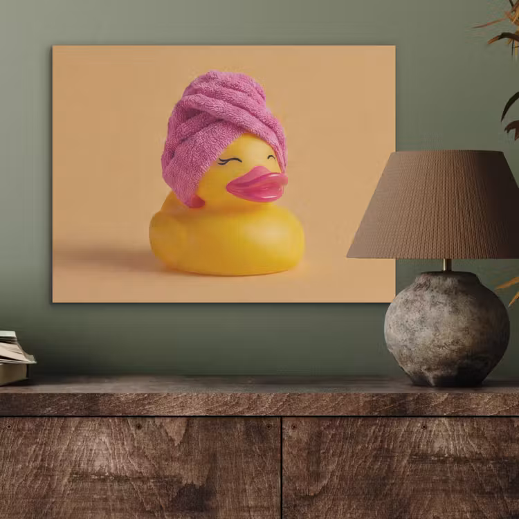 Badeend - Handdoek - Kleurrijk PET vilt klein -sfeer2