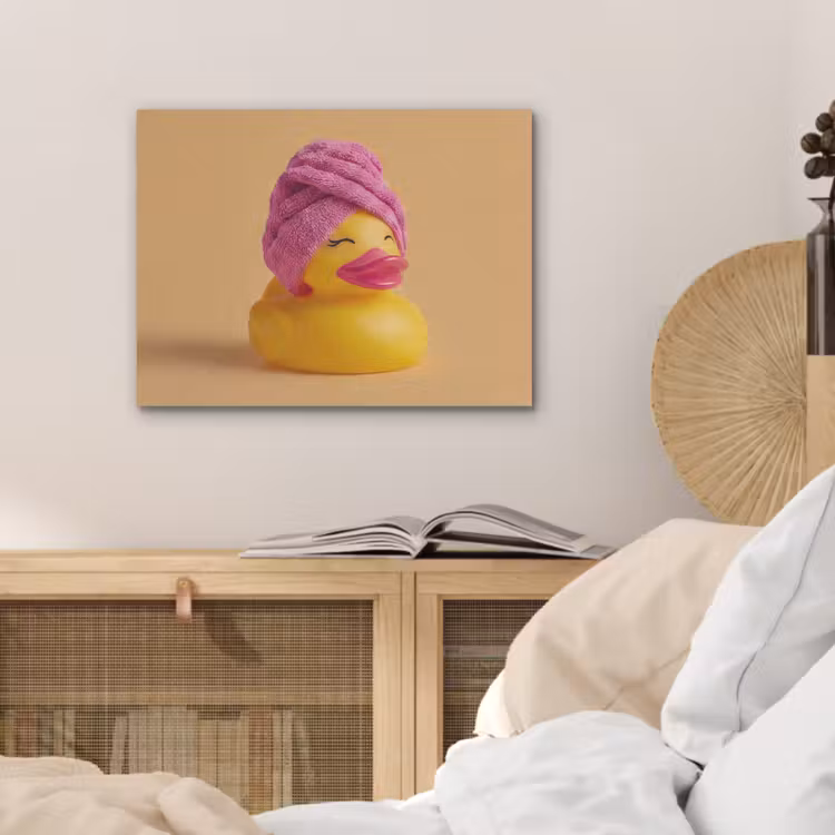 Badeend - Handdoek - Kleurrijk PET vilt klein -sfeer3