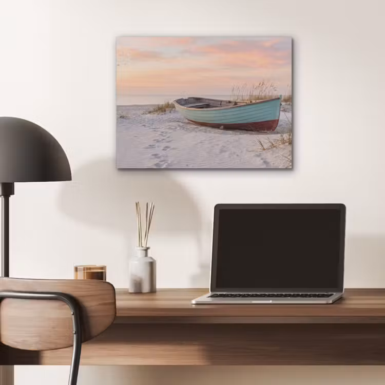 Rustiek - Roeiboot - Zandstrand PET vilt klein -sfeer5