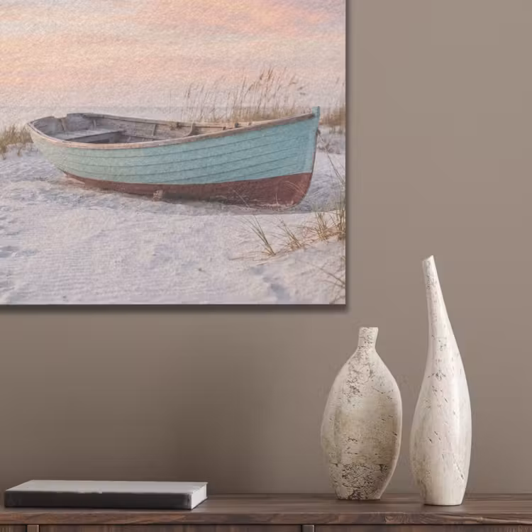 Rustiek - Roeiboot - Zandstrand PET vilt klein -sfeer6_closeup