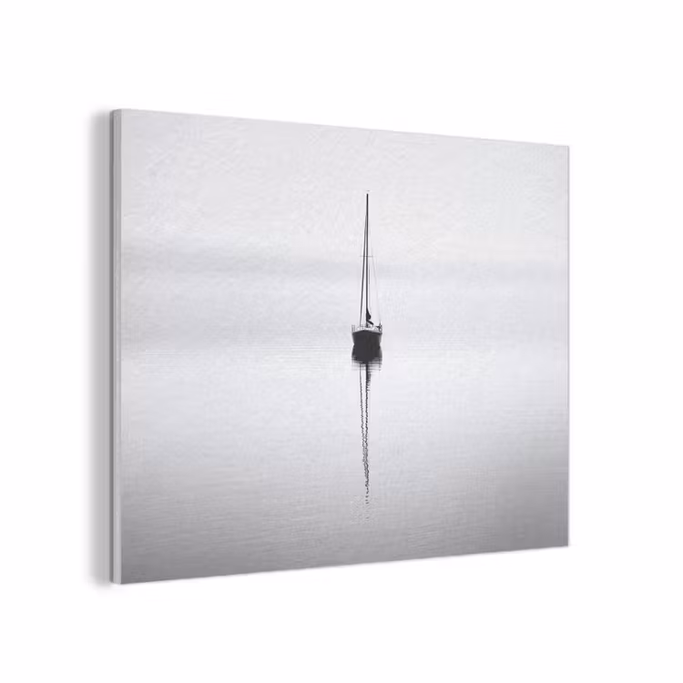 Zeilboot - Zwart - Water - Silhouet PET vilt klein -3d