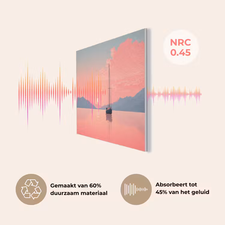 Zeilboot - Roze zee - Zonsondergang - Bergen PET vilt klein -USP_NL
