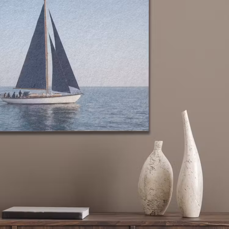 Zeilboot - Zee - Blauw PET vilt klein -sfeer6_closeup