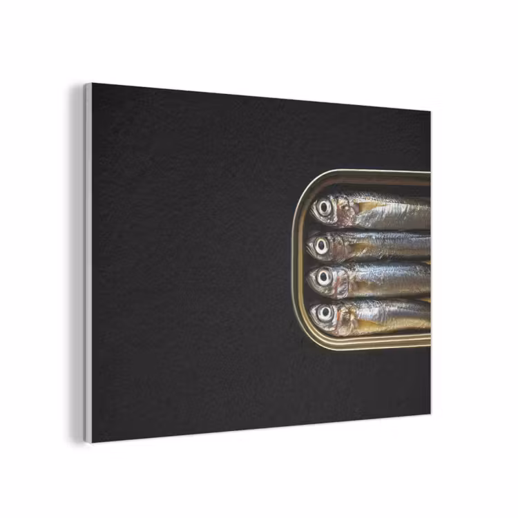 Sardines - Blik - Zwart - Vissen PET vilt klein -3d