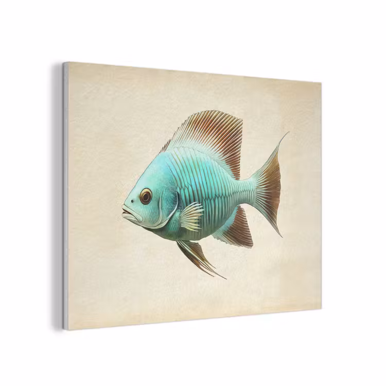Schubben - Vis - Mint - Minimalistisch PET vilt klein -3d