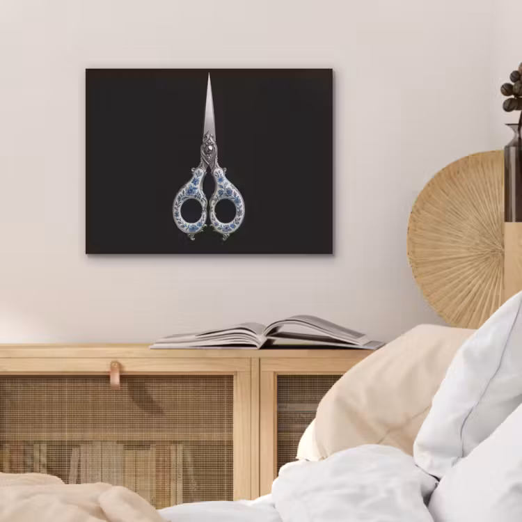 Schaar - Delfts blauw - Zwart PET vilt klein -sfeer3