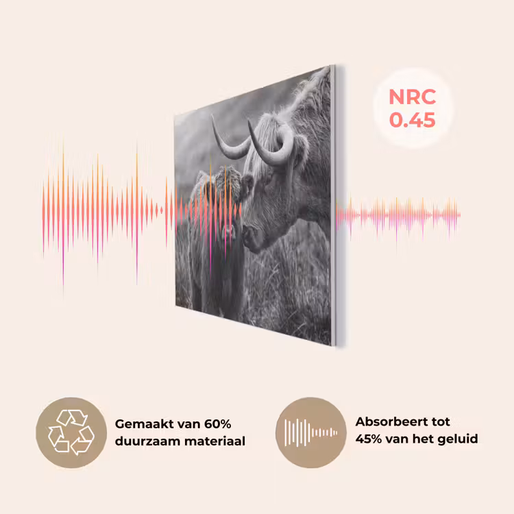 Schotse hooglander - Kalf - Zwart - Wit PET vilt klein -USP_NL