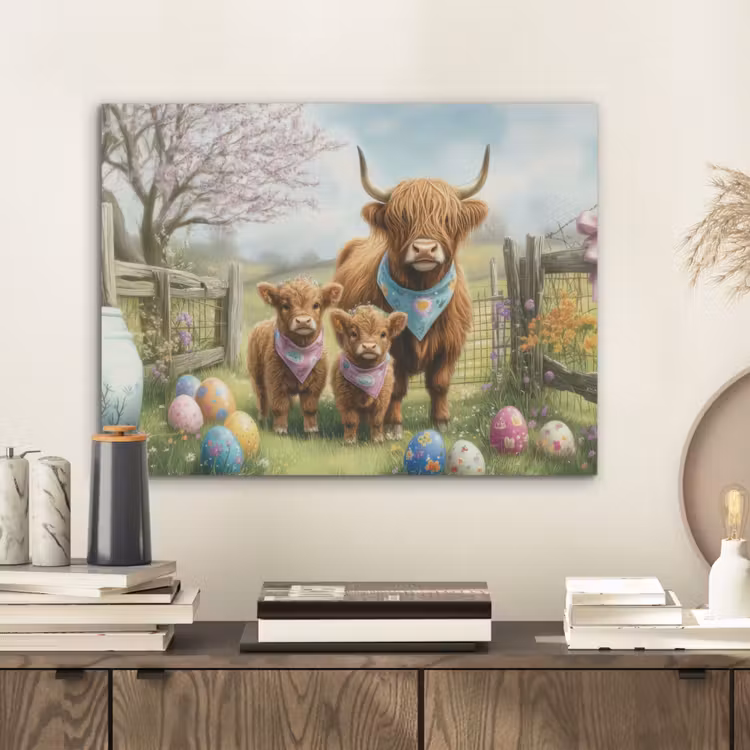 Schotsehooglanders - Paaseieren - Lente PET vilt klein -sfeer1