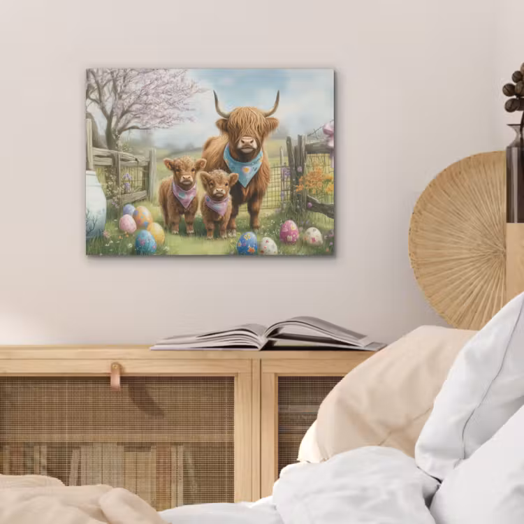 Schotsehooglanders - Paaseieren - Lente PET vilt klein -sfeer3