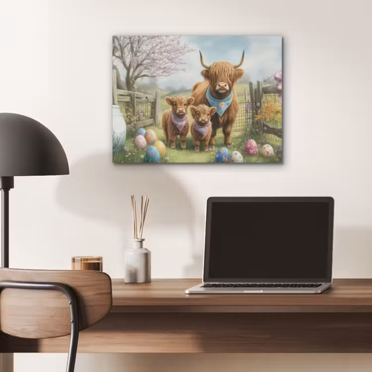 Schotsehooglanders - Paaseieren - Lente PET vilt klein -sfeer5