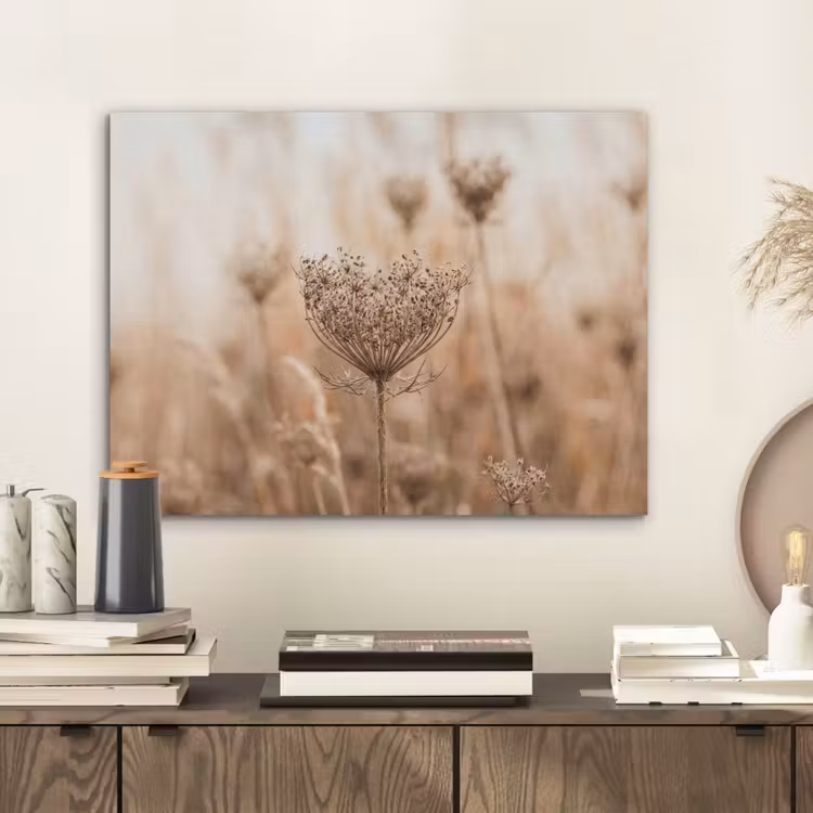 Schermbloem - Droogbloem - Winter - Beige - Minimalistisch PET vilt klein -sfeer1