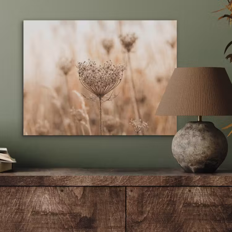 Schermbloem - Droogbloem - Winter - Beige - Minimalistisch PET vilt klein -sfeer2