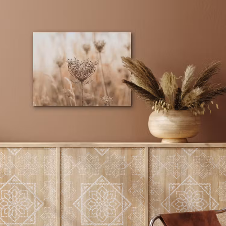 Schermbloem - Droogbloem - Winter - Beige - Minimalistisch PET vilt klein -sfeer4
