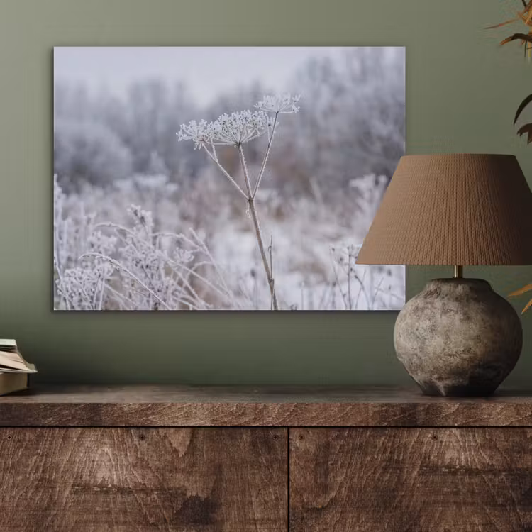 Schermbloem - Rijp - Kristallen - Winter - Delicaat PET vilt klein -sfeer2