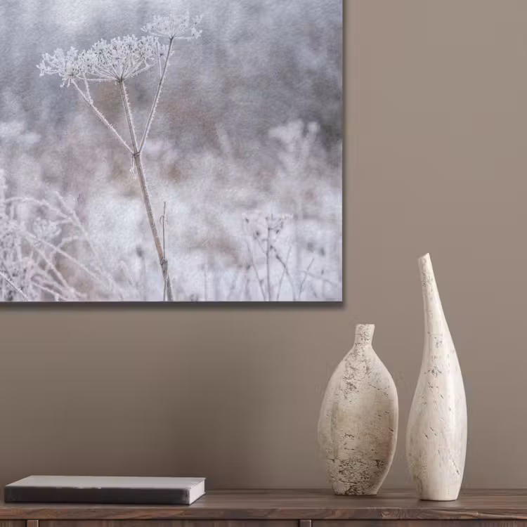 Schermbloem - Rijp - Kristallen - Winter - Delicaat PET vilt klein -sfeer6_closeup