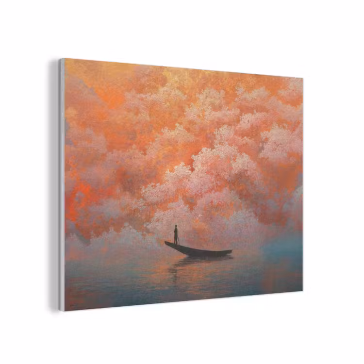 Zee - Boot - Wolken - Oranje PET vilt klein -3d