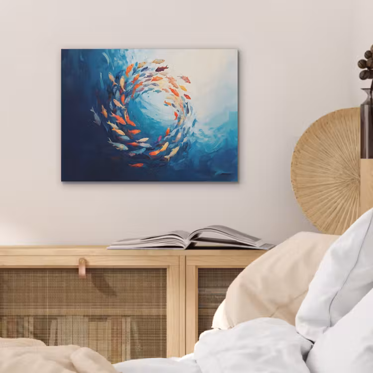 Zee - Vissen - Kleurrijk - Dynamisch PET vilt klein -sfeer3