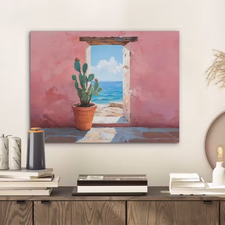 Zee - Roze - Cactus PET vilt klein -sfeer1
