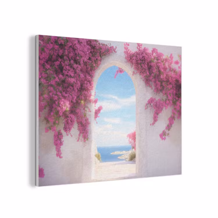 Zee - Roze - Bloemen - Poort PET vilt klein -3d