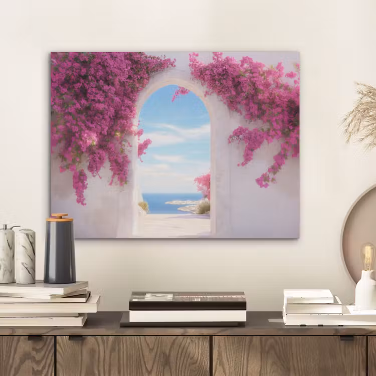 Zee - Roze - Bloemen - Poort PET vilt klein -sfeer1