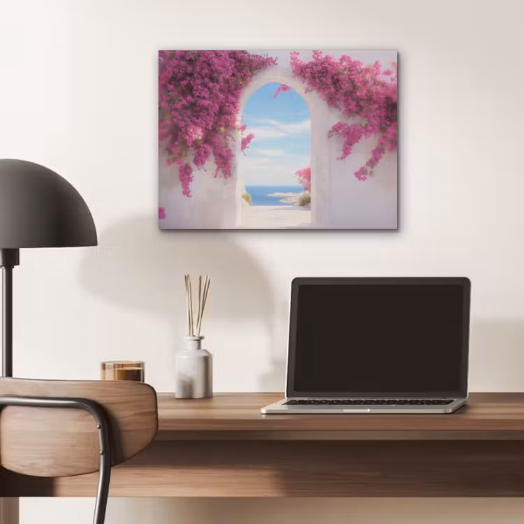 Zee - Roze - Bloemen - Poort PET vilt klein -sfeer5