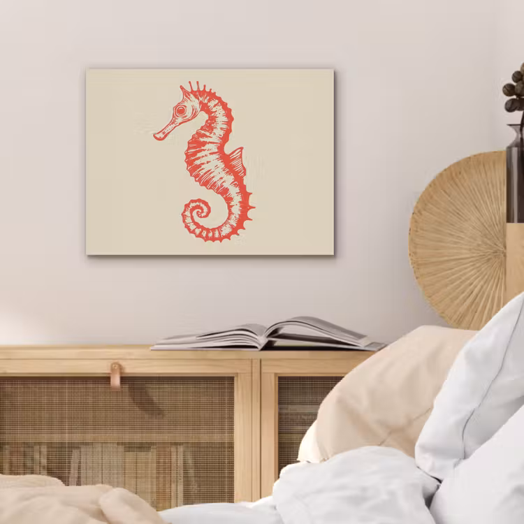 Zeepaardje - Rood - Fijne details PET vilt klein -sfeer3