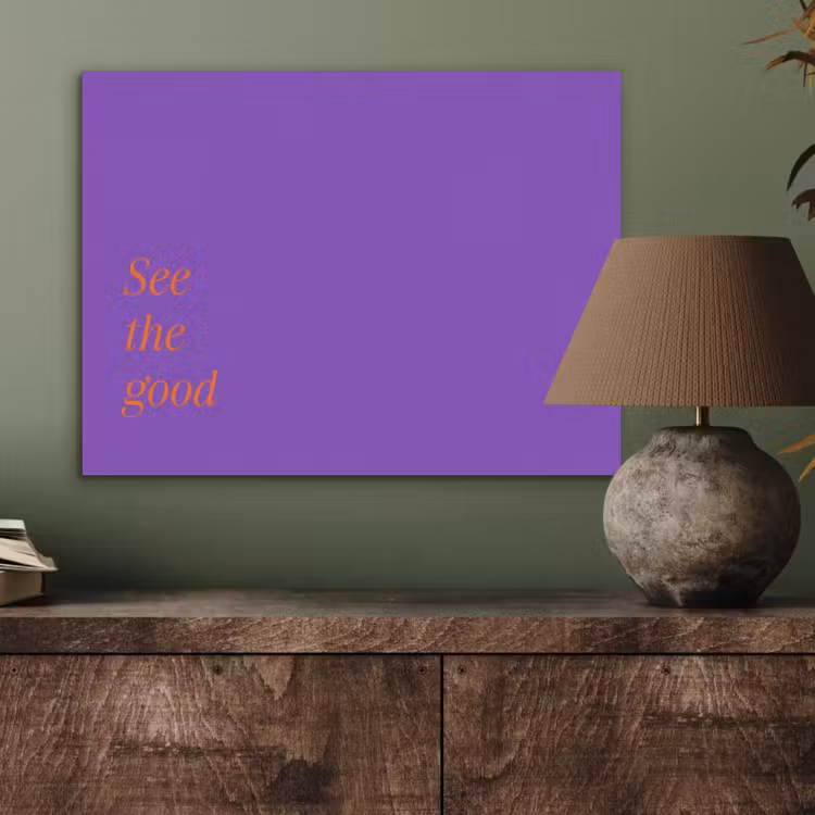 See the good - Oranje - Paars PET vilt klein -sfeer2