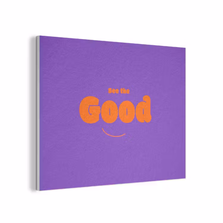 See the good - Oranje - Paars - Smiley PET vilt klein -3d