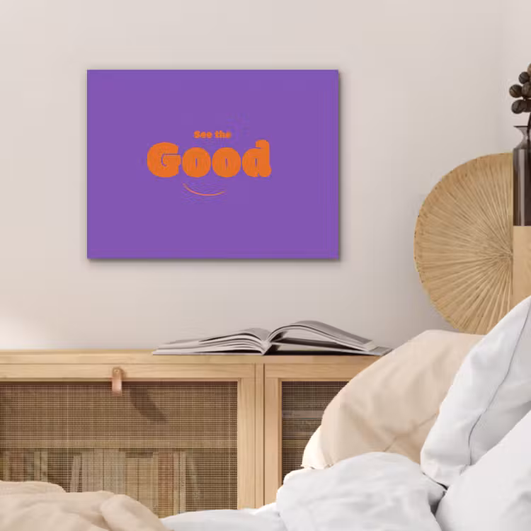 See the good - Oranje - Paars - Smiley PET vilt klein -sfeer3