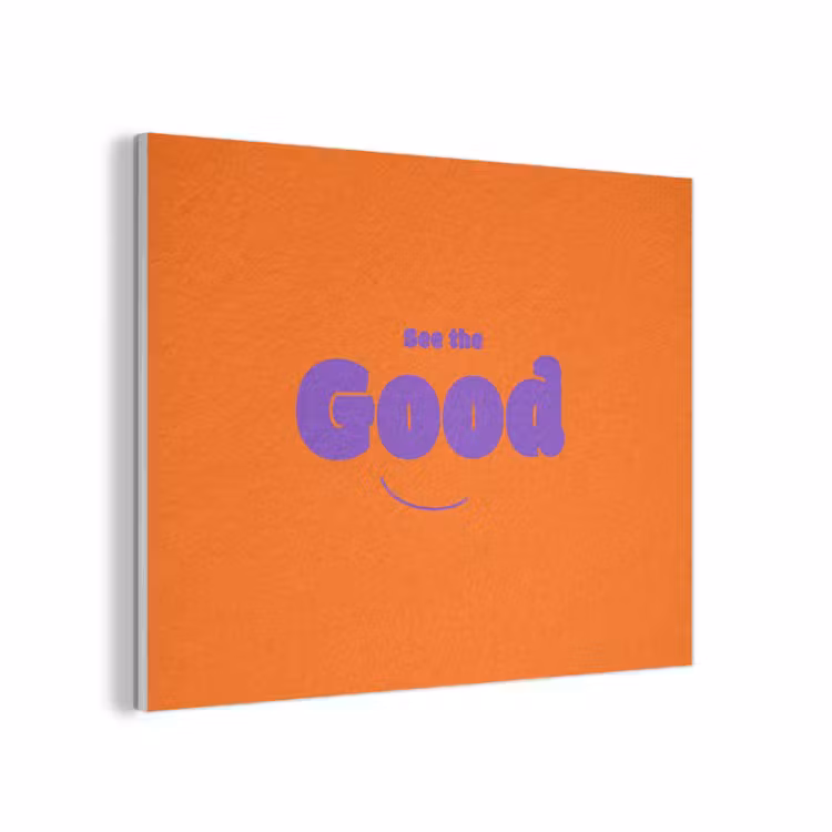 See the good - Paars - Oranje - Smiley PET vilt klein -3d