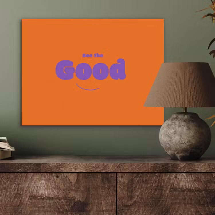 See the good - Paars - Oranje - Smiley PET vilt klein -sfeer2