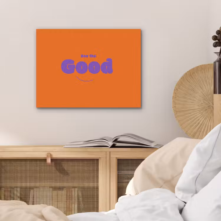 See the good - Paars - Oranje - Smiley PET vilt klein -sfeer3