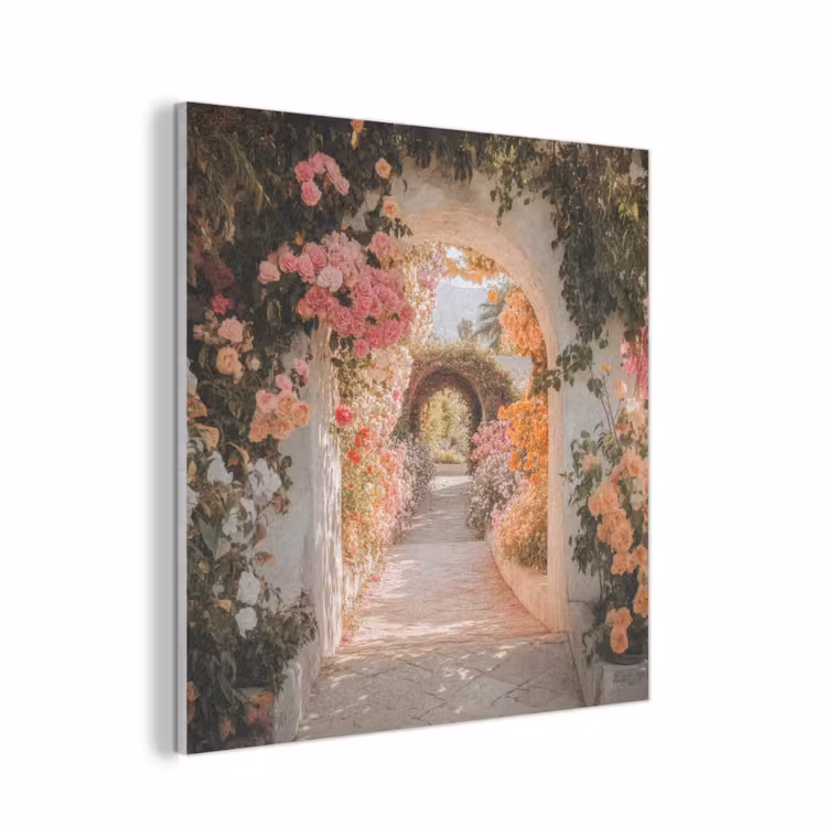 Doorkijk - Boog - Bloemen - Pastel PET vilt klein -3d