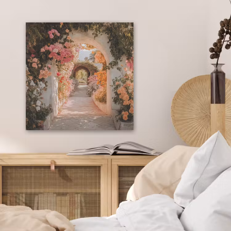 Doorkijk - Boog - Bloemen - Pastel PET vilt klein -sfeer3