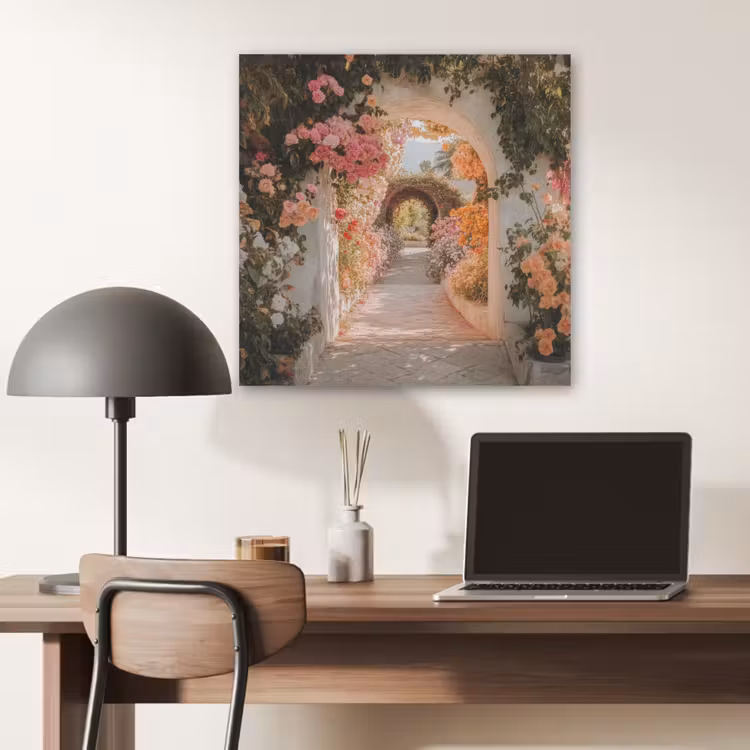 Doorkijk - Boog - Bloemen - Pastel PET vilt klein -sfeer5