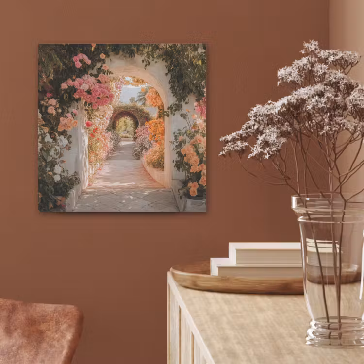 Doorkijk - Boog - Bloemen - Pastel PET vilt klein -sfeer4