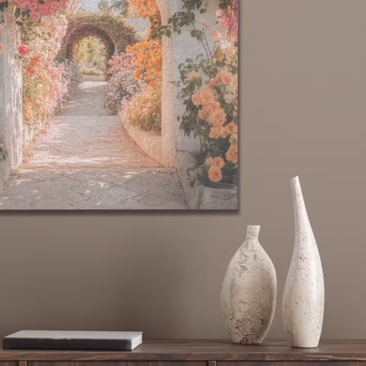Doorkijk - Boog - Bloemen - Pastel PET vilt klein -sfeer6_closeup